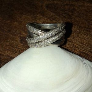 Diamond double Bypass Ring